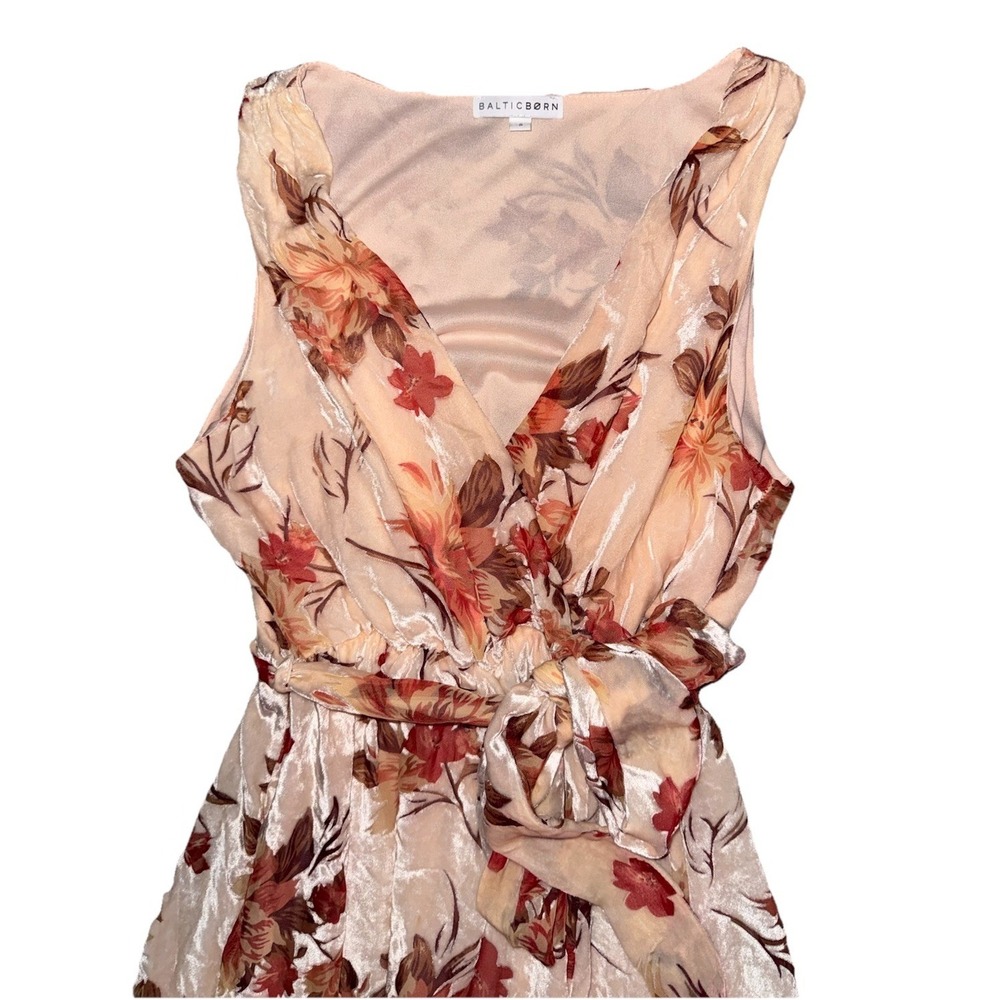Baltic Born Soft Velvet Lennon Pink Floral Sleeveless Maxi Dress Womens Size S - Picture 3 of 9